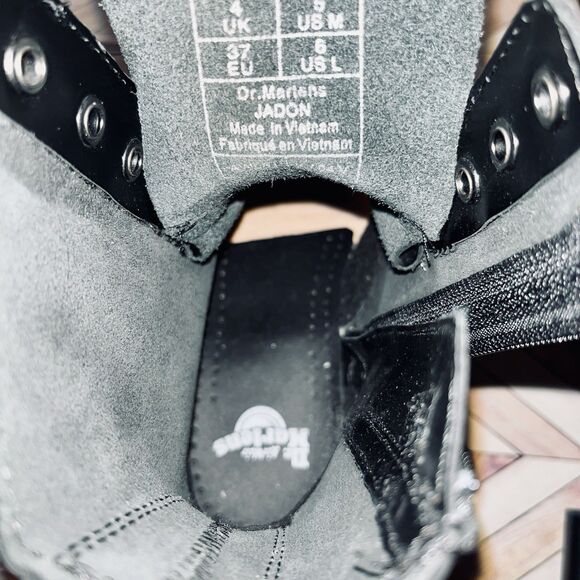 Dr Martens Jadon Platform Boots Polished Smooth Black Leather M 5 W 6 Combat Zip - Picture 8 of 8